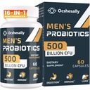 Probiotika til mænd, 500 Millioner CFU 'er & 12 Sprains Herre probiotika, med gurkemeje, Cranberry, Goji - Probiotika til fordøjelsessygdomme, Gut, Immun & Bloating, Prostate & Urinary Tract Health, 60 Kapsler