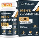 Probiotika til mænd, 500 Millioner CFU 'er & 12 Sprains Herre probiotika, med gurkemeje, Cranberry, Goji - Probiotika til fordøjelsessygdomme, Gut, Immun & Bloating, Prostate & Urinary Tract Health, 60 Kapsler