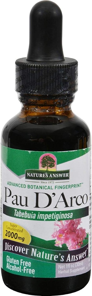 Naturens svar PAU D 'Arco Inner Bark Budd124; Understøtter sund immunsystem Budding124; Hjælper med at vedligeholde Intestinal Flora Budding124; Alkohol- Free, Gluten- Free, Kosher Certified & No Preservatives (1 Ounce (Pack of 2))