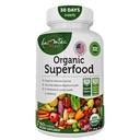 Økologisk Superfood Grønne frugter og grøntsager Kompleks - Kosttilskud med 14 grønne og 14 frugter & grøntsager med Alfalfa Rich i antioxidant økologiske ingredienser Non-GMO 60 kapsler