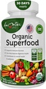 Økologisk Superfood Grønne frugter og grøntsager Kompleks - Kosttilskud med 14 grønne og 14 frugter & grøntsager med Alfalfa Rich i antioxidant økologiske ingredienser Non-GMO 60 kapsler
