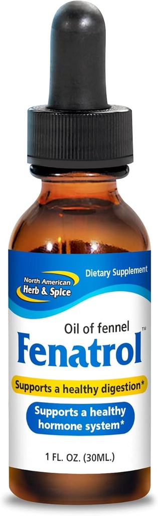 NORDAMERICAN HERB & SPICE Fenatrol - 1 fl. oz. - Olie af Wild Fennel - Understøtter sund fordøjelse & en sund Hormonal & Urinary System - Non-GMO - 172 Servering