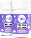 Wink Well Kids Chewable Melts - Kids Sleep Aid Chews med Melatonin 1mg- Quick Deep Toddler Sleep Aid, Drug- Free- Fast, Non- Habitat-Forming Dissoll Tablets - 30 smelte (Pack of 2)
