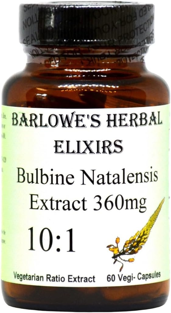 Barlowe 's Herbal Elixirs Bulbine Natalensis øb 124; 10: 1 Uddrag 124; 360mg per Capsule