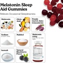 VITA GLOBE Melatonin 5mg dvalehjælp Gummy Vitamins - Non- GMO, Vegan og dvalehjælp supplement, Relieves Occasional søvnløshed, 100 Greve (pakke med 2)