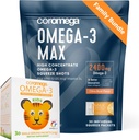 Cromega Family Bundle - Omega-3 Fish Oil for voksne & Kids (60 Squeeze Packets) 2400mg / 650mg Omega-3 + D-vitamin, 3X mere Absorption Than Pills, Ingen Fishy Aftersmage, Citrus Burst & Tropical Orange