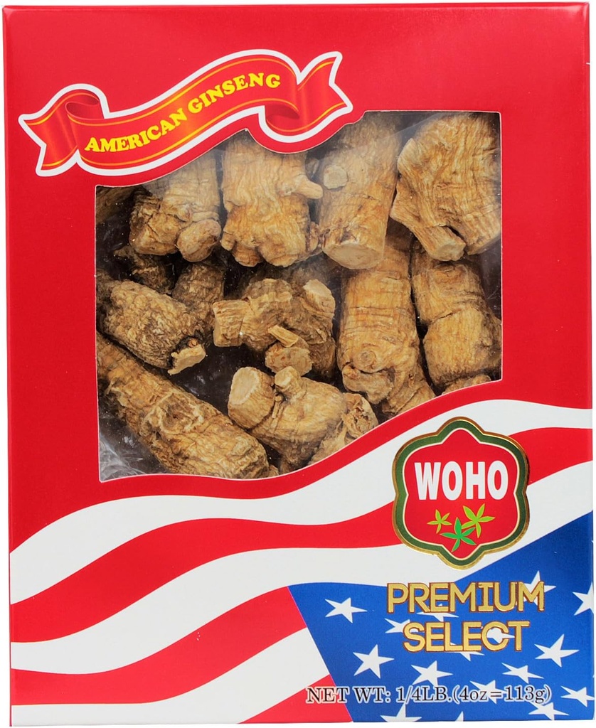 Woohoo Natural WOHO # 109.4 Short Jumbo American Ginseng Roots 4oz Box