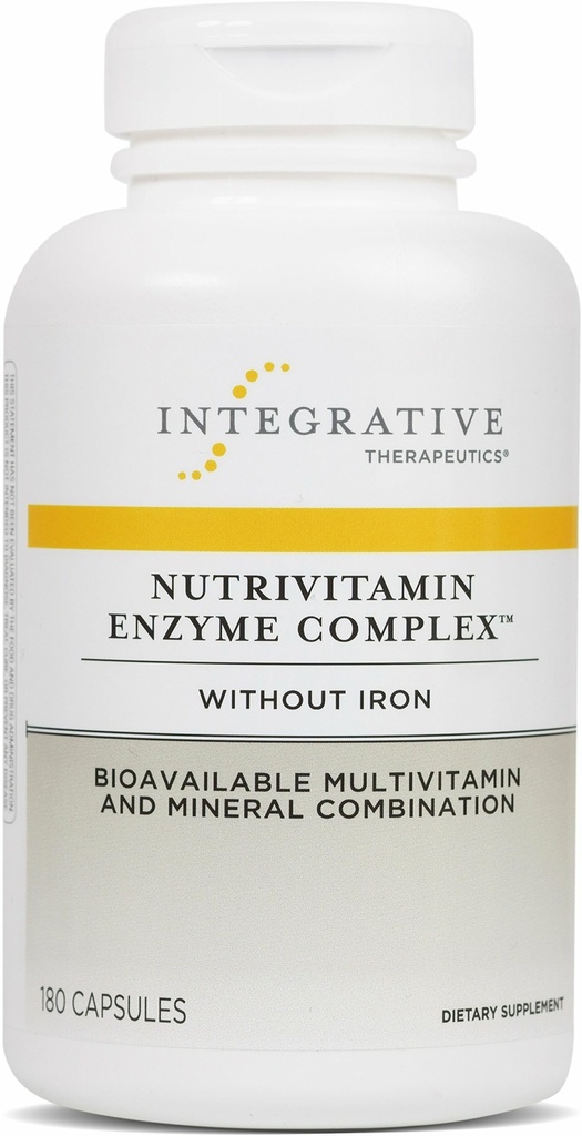 Integrativ terapi Nutrition Vitamin Enzyme Complex - Multivitamin supplement til antioxidant Support * - fordøjelsesenzymer med essentielle næringsstoffer - Dairy- Free - 180 kapsler (60 Servere)