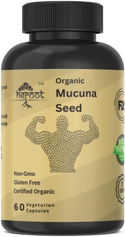 Mucuna Pruriens Herbal Kosttilskud - pakke med 2 (60 Kapsler Hver) Note 124; Plantbaserede Kapsler