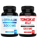 L Citrullin 3000mg tillæg (240 greve) L Arginin & nitrogenoxide piller - Tongkat Ali For mænd 1200mg 200 til 1 Uddrag - (120 greve) Support Strength, Drive & Athletic Performance - Vegan & USA Made