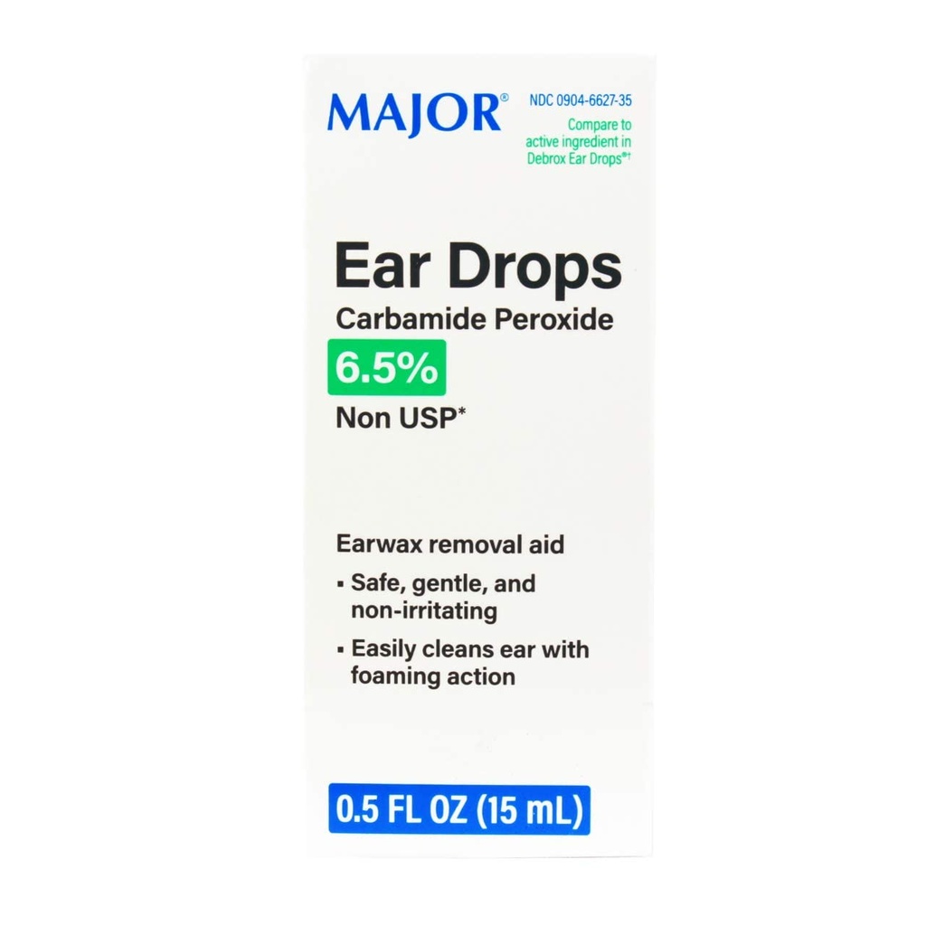 Major Pharmaceuticals 255984 Otic Ear Drop, Sammenlign med Debrox, 15 mL Volume, Boxed