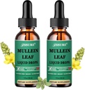 (2 Pack) Mullein Drops til Lungs - Mullein Leaf Extract - Made in UK - Tincture Support Respiratory Health, Lung Detox, Bronchial Cleanse -Flydende Drops 5X stærkere end Mullein Tea, Pills