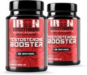 Testosteron Booster Kosttilskud til mænd - Østrogen Blocker - Supplement Natural Energy, Strength & Stamina - Lean Muscle Growth - fremmer fedt tab - øge mandlige ydeevne (2 flasker)