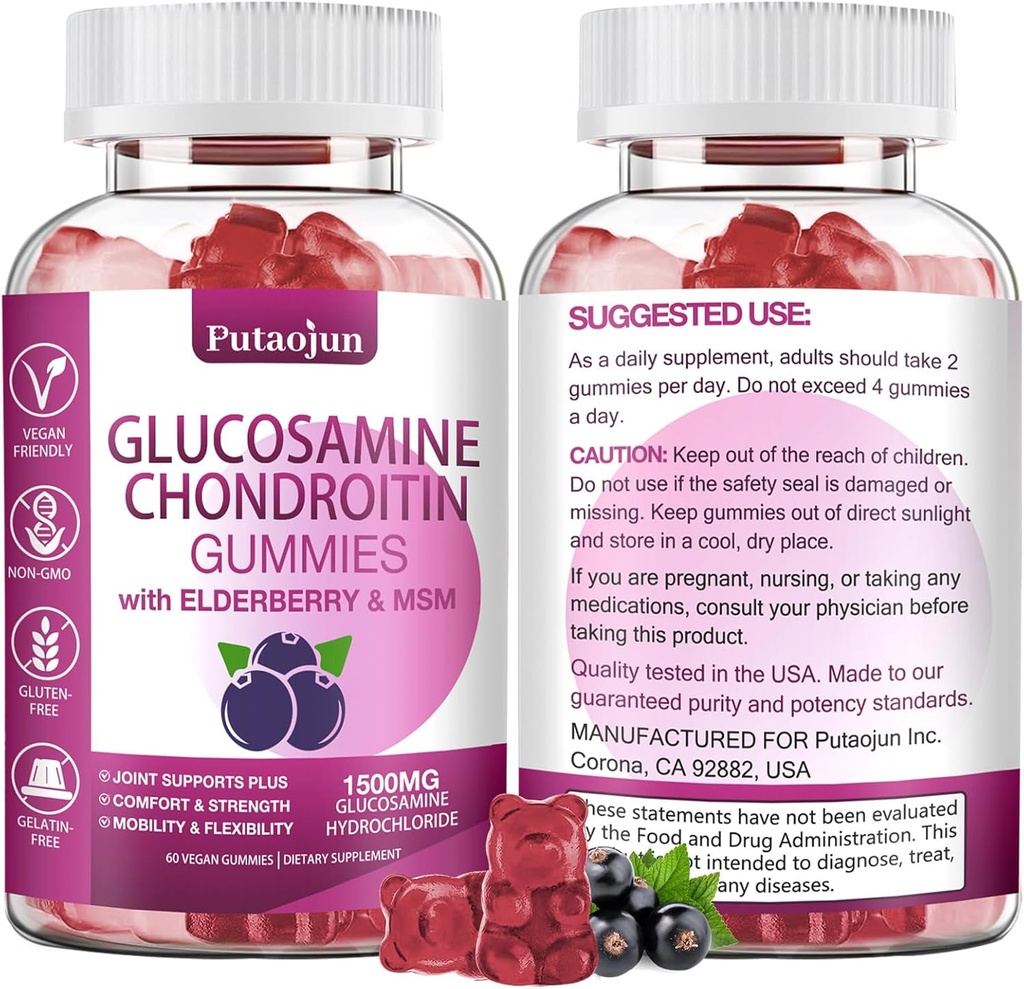 Glucosamin Chondroitin Kosttilskud med MSM & Elderberry