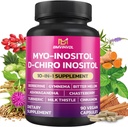 BMVINVOL Inositol Supplement - Myo-Inositol og D-Chiro Inositol Ideal 40: 1 Ratio - Plus Berberine, Cinnamon, Ashwagandha + 5 Mere - 90 Kapsler