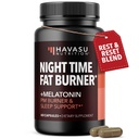 Nat tid Fat Burner Kapsler til mænd og kvinder - Appetite Suppressant for vægttab med hvide kidney Bean - 60 Greve - Metabolisme Booster med Melatonin til søvn support - 2-måneders levering
