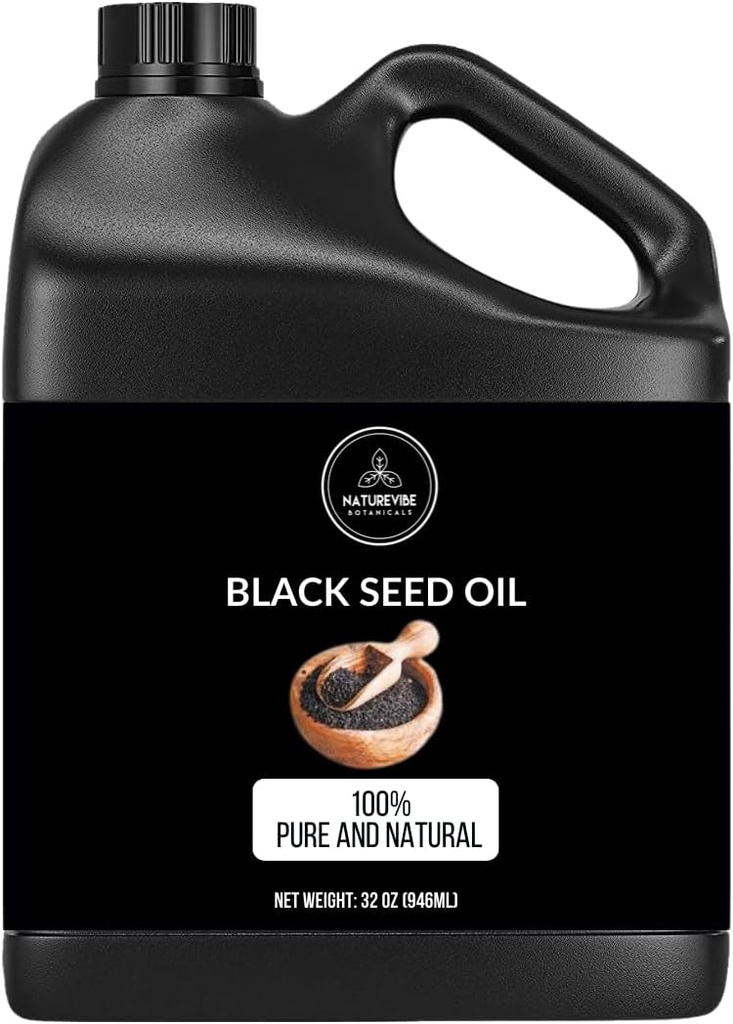 Naturevibe Botanicals Premium Black Cumin Seed Oil, 32 ounces ttesmå 124; Kalonji Oil ttesmå 124; 100% Virgin First Press Nigella Sativa for immunsupport.124; Omega 3 6 9 • 124; Uraffineret • 124; Hjælpemidler fordøjelse 124; High Thymoquinon