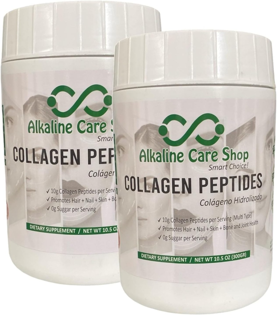 Alkalisk Pleje 124; Hydrolyzed Collagen Peptider til kvinder & Mænd; Multi- Type Unflavored Collagen Pulver til hår, knogler, hud, negle & Joints