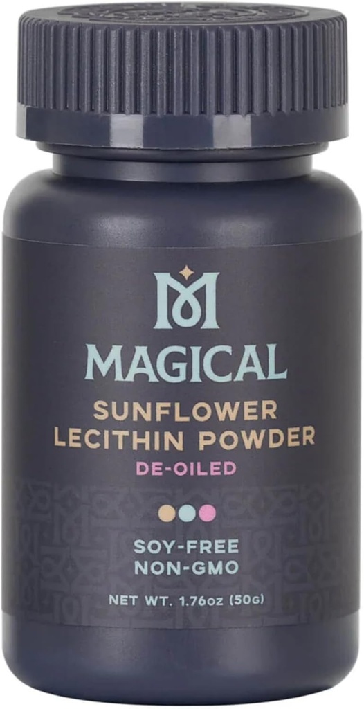 MAGISK BUTTER Solsikke Lecithin Powder - Soy- Free, Non- GMO, Vegan & Kosher Smør & Oil Stabilizer til bagning & madlavning, 1.76 oz