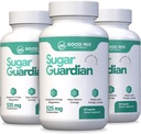 Sugar Guardian Herbal- Based Solution Support 124; 525mg 30 Powder Capsules - 3 Month Supply 124; Planteingredienser - Ikke GMO - Made in USA - 3 Pack
