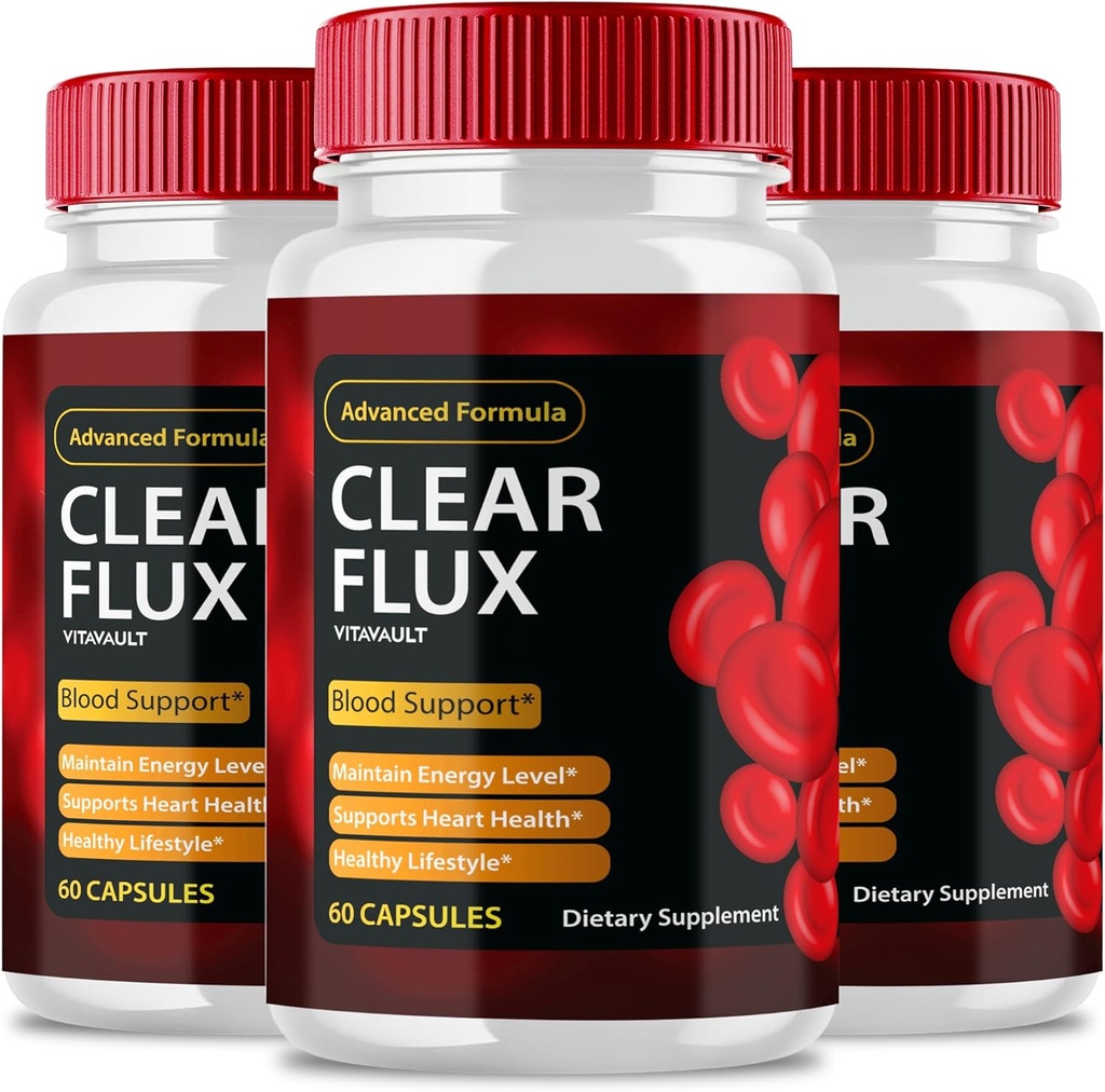 Clear Flux tillæg, Super Boost Clear Flux tillæg, Clear Flux piller, Official Formel, Premium støtte til at opretholde stabile niveauer og sund cirkulation, Clear Flux Health Anmeldelser (3 Pack)