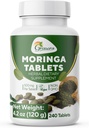 Grenera Moringa Tablets 240 nos, Ikke coated Malunggay Herbal Supplement, Ingen Kemisk Coating, Green Superfood, Lab testet for renhed