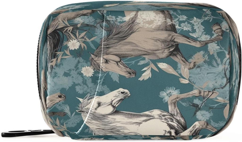 Horse Pill Organizer sag Portable Weekly Daily Pill Case Bag Organizer med lynlås til kosttilskud Medicin Rejser Familie virksomhed