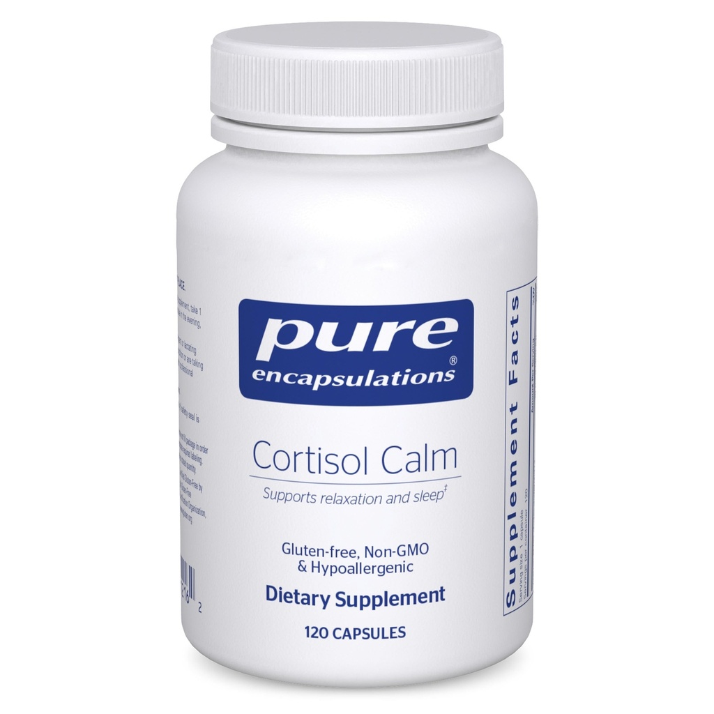 Rene indkapslinger Cortisol Calm - Understøtter Cortisol Sundhed & Afslapning - Indeholder Ashwagandha & L- Theanin - Restable Sleep - 120 Kapsler