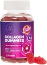 Collagen Peptider Gummies med 2500 mcg biotin - hydrolyseret protein type I & III Multi Collagen tillæg med C-vitamin & zink - Støtte til hår, hud, negle, Tasty Pomegranate Flavor - 60 Gummies