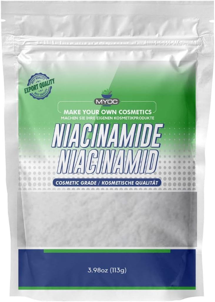 Niacinamid Powder • 124; Cosmetic Grade • 124; DIY Skincare & Beauty Formuleringer - 113 g / 3,9 Oz