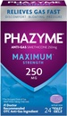 Phazyme Maksimum * Styrke Anti- Gas 250 mg Simeticone Gas Relief for voksne, Hurtig Gels Hurtig Let Bloating, Tryk og besvær, 24 Tæl
