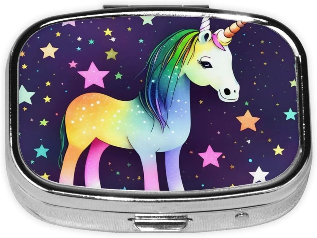 Pill Box, Lille Pill sag for purse & Pocket, Cute Medicine Organizer rejse Pillbox, Portable Pill Container Holder til at holde vitaminer, Medicin, Fish Oil og Kosttilskud, One- Horse Star