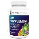 Dr. Berg DIM Supplement Østrogen Balance - Originalt østrogen supplement til kvinder med diindolylmethan til menstruelle symptomer & overgangsalder Relief & sort pepper til forbedret absorption - 60 kapsler