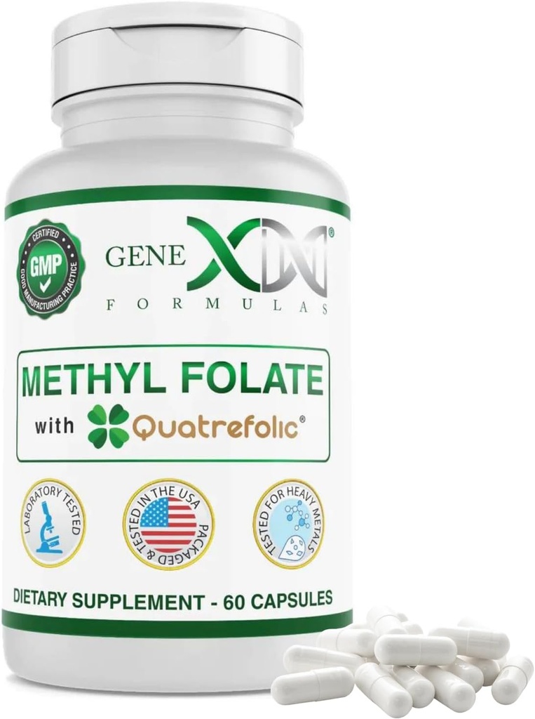 GENEX methylfolat med Quatrefolisk ® 1360 mcg DFE (60 kapsler) Bio- Aktiv form for folat - 5 - Methyltetrahydrofolat