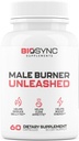 BioSync - Mandlige Burner UNLEASHED MSD 124; Fat Burner for mænd vægttab piller MSD 124; Appetite Suppressant, Carb Blocker, Energy Booster MSD 124; 6 Ultra Dosed Kraftfulde Ingredienser MSD 124; Safe 3. part testet - 60 kapsler