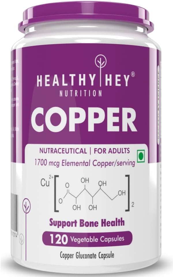 Nutrition Chelated Copper Gluconate - Meget biotilgængelig form - Non-GMO, Gluten Free -120 Veg. Kapsler