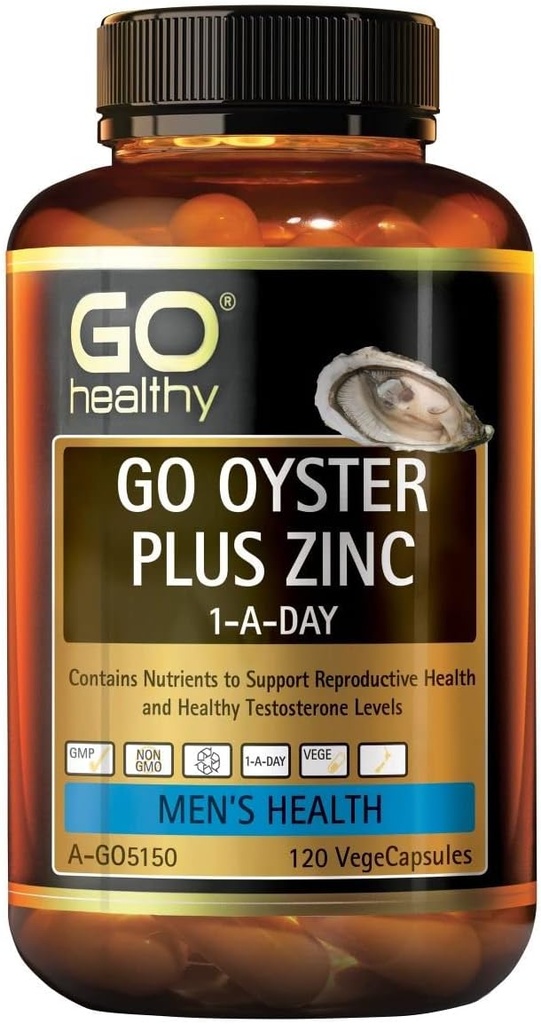 GO Healthy Oyster Plus Zinc 1-A-Day 120 Vege Capsules