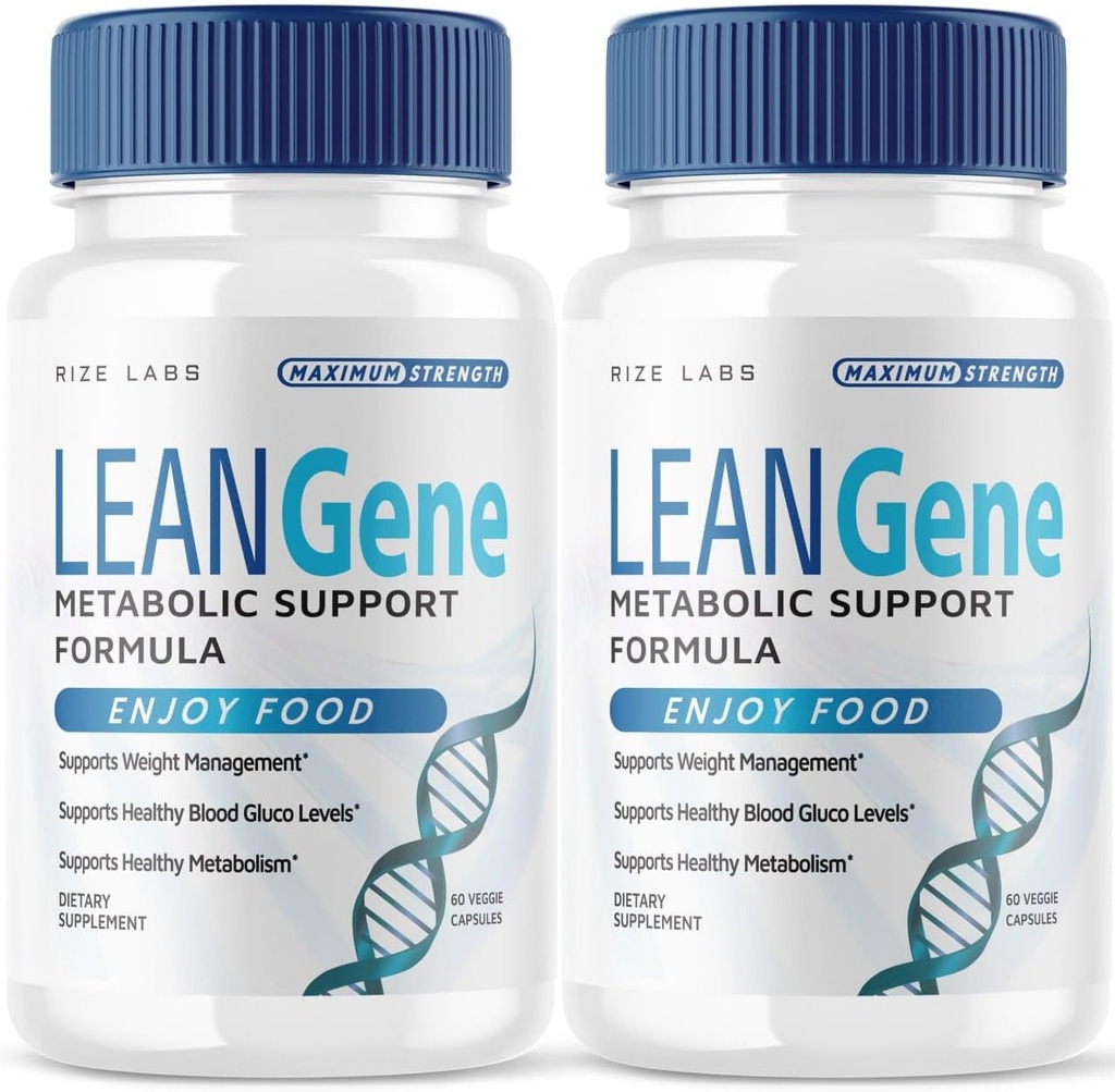 rize labs Lean Gene Supplement, Metabolic Support Formel, Lean Gene for Advanced Weight Loss, Lean Gene Maximum Strength Capsules, LeanGenex All- Natural Pills (120 Kapsler) (pakke af 2)