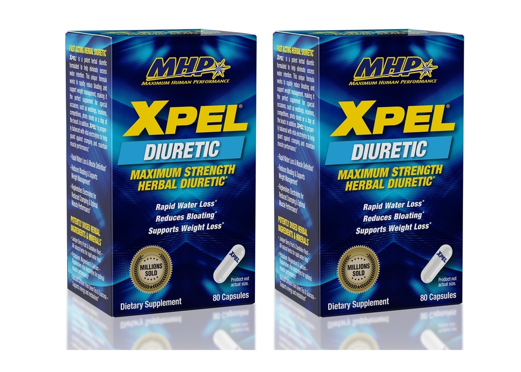 MHP Xpel Maksimal styrke Diuretiske kapsler, 80 greve (pakke med 2) (Packaging May Vary)