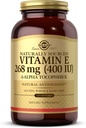 Solgar E 268 mg (400 IE) - 250 Softgels - Naturligt - Sourced Vitamin E som d- Alpha Tocopherol - Gluten Free, Dairy Free - 250 Servering