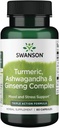 Swanson Full Spectrum Turmerisk Ashwagandha & Ginseng Complex 60 Kapsler