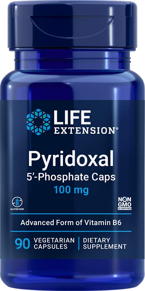 Life Extension Pyridoxal 5- Phosphat Caps 100 mg P5P, 90 Veg kapsler - Avanceret vitamin B6 supplement