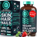 WILD FUEL Vegan Collagen Builder - Biotin, Organic Superfood, Aminosyrer Glycin, Lysin, Proline Plant- baseret Collagen Booster Kosttilskud - 30 Organic Extract Tablets