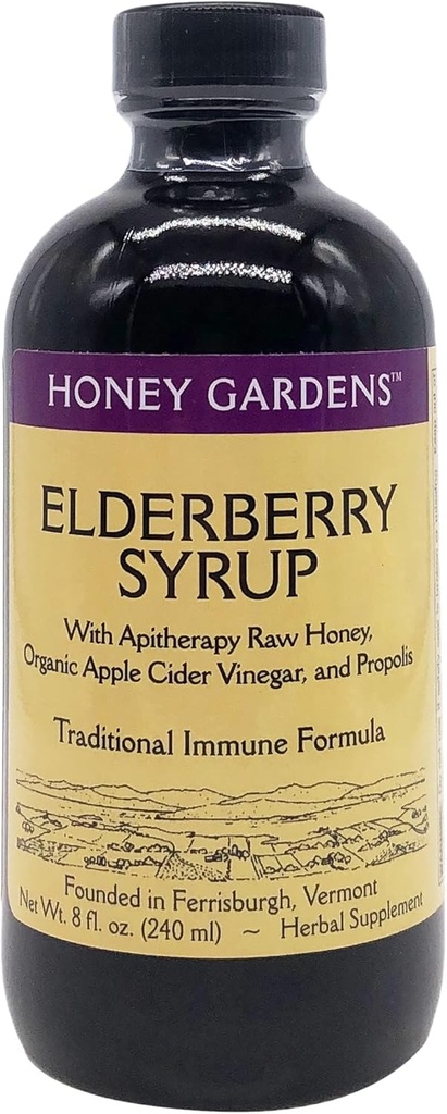 Honey Garden APIARIES Apiterapi Honey Elderberry Extract, 8 FZ