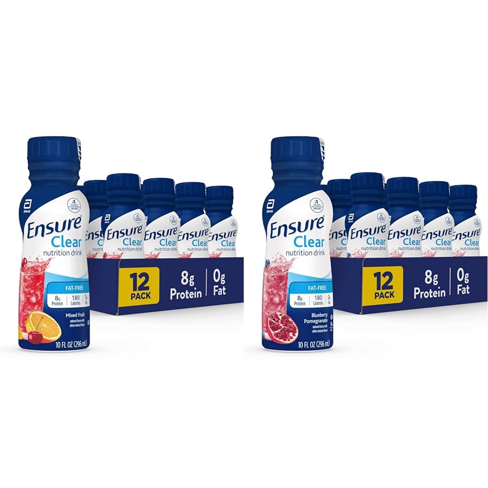 Sikre klar ernæring drik, 0g fedt, 8g protein, blandet frugt & blåbær Pomegranat flavors, 10 Fl Oz, pakke med 12