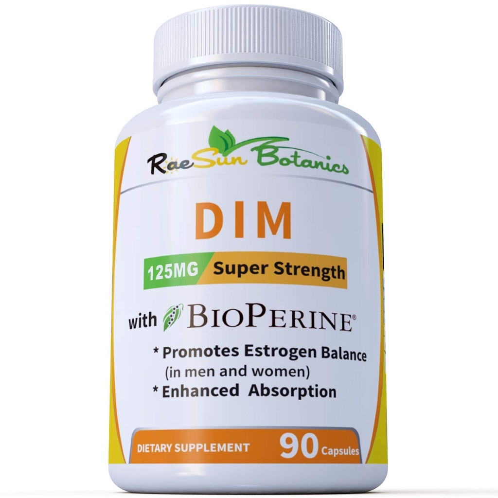 DIM Supplement 125mg - DIM Diindolylmethan Plus BioPerine 90- Day Supply of DIM for Estrogen Balance, Hormone Menopause Balance, Acne Support, Hår hud og negle