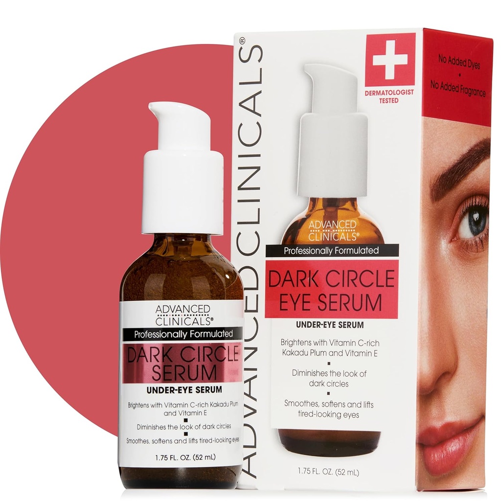Avancerede klinikker mørk cirkel koffein under øjet Serum til ansigt med Hyaluronic Acid Moisturizer + Peptider Buddy 124; Brightening C-vitamin Serum Hjælper forbedre udseendet af Puffy Eye & Fine Lines, 1.75 Fl Oz