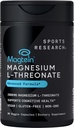 Sport Research Magtein Magnesium L- Threonate kapsler - Magnesium supplement til hukommelse, fokus & kognition - Magnesium L Threonate understøtter hjerne sundhed, søvn & mad - 2000mg, 90 kapsler til voksne