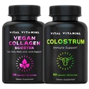 Vital Vitamin Vegan Collagen Booster Kapsler + Colostrum Kapsler Supplement