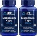 Life Extension Magnesium Caps 500mg, 270 kapsler (pakke med 2) - Vegan, non- GMO, mag complex supplement w / oxid, citrat, succinat